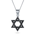 שרשרת כסף 925  תליון מגן דוד משובץ