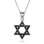 שרשרת כסף 925  תליון מגן דוד משובץ