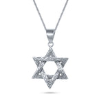 שרשרת כסף מגן דוד מחוספס