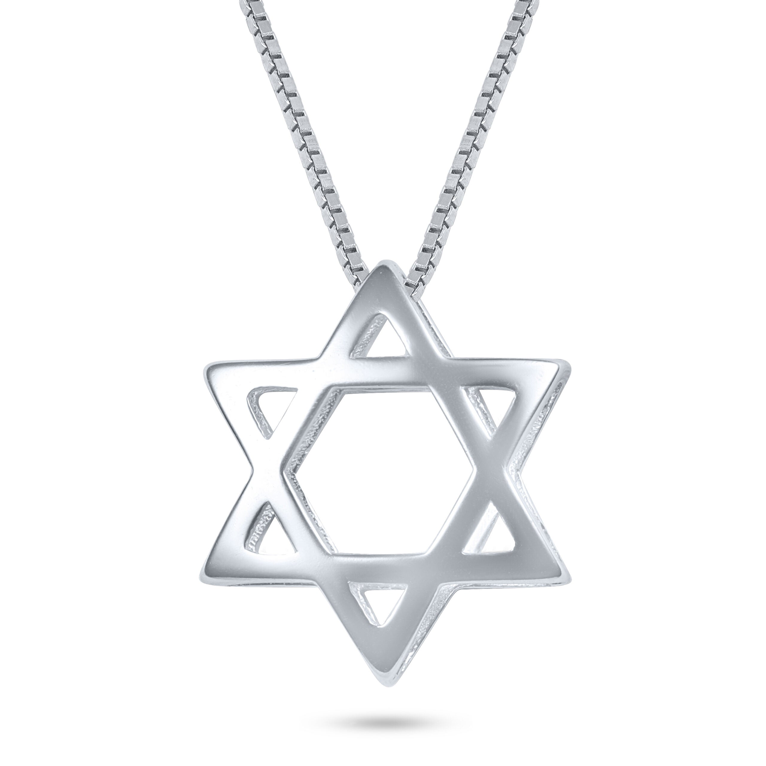 שרשרת כסף 925  תליון מגן דוד תלת מימד