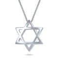שרשרת כסף 925  תליון מגן דוד תלת מימד