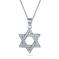 שרשרת כסף מגן דוד משובץ