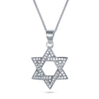 שרשרת כסף מגן דוד משובץ