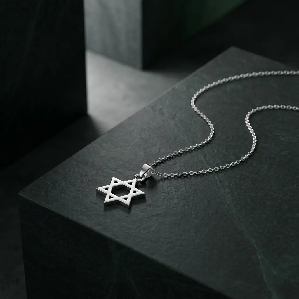 שרשרת כסף מגן דוד גדול