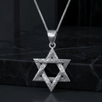 שרשרת כסף מגן דוד מחוספס