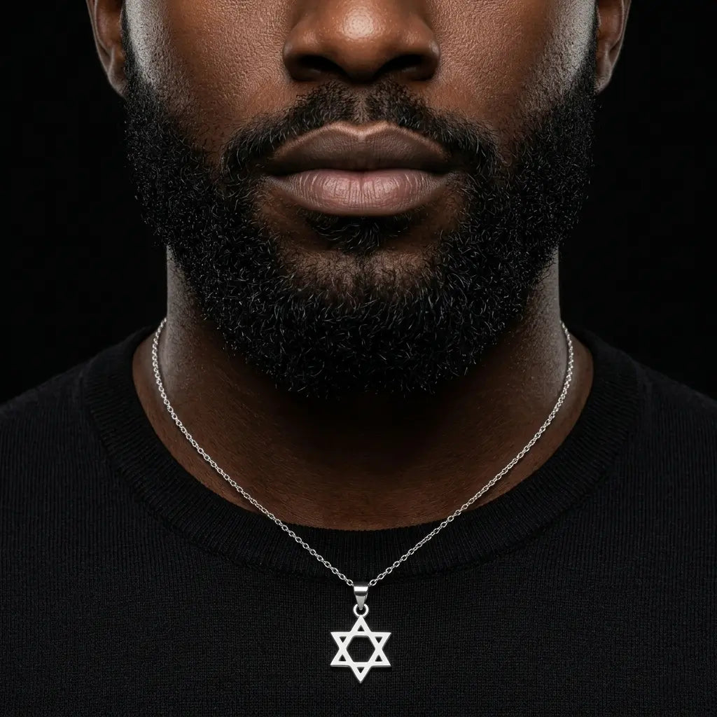 שרשרת כסף מגן דוד גדול