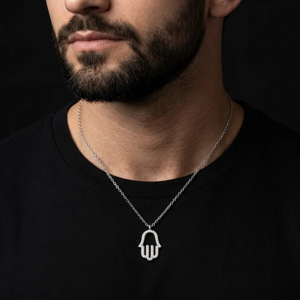 שרשרת כסף חמסה חלולה