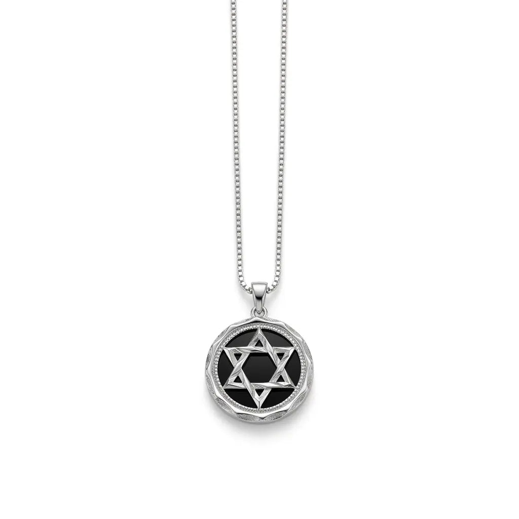 שרשרת כסף 925 עם תליון מגן דוד בעיצוב מודרני