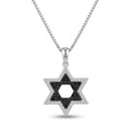 שרשרת כסף מגן דוד שיבוץ כפול
