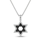 שרשרת כסף מגן דוד שיבוץ כפול