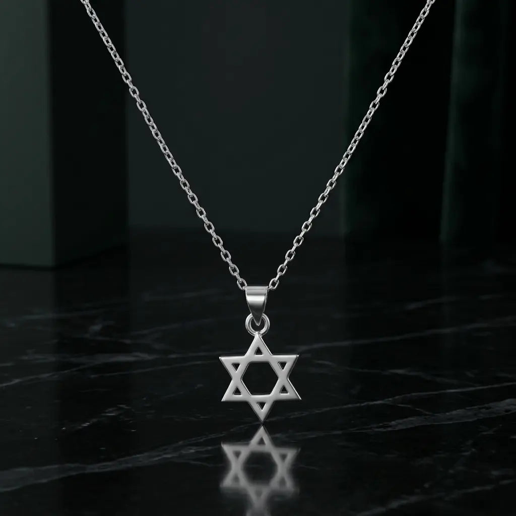 שרשרת כסף מגן דוד גדול