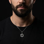 שרשרת כסף מגן דוד מחוספס