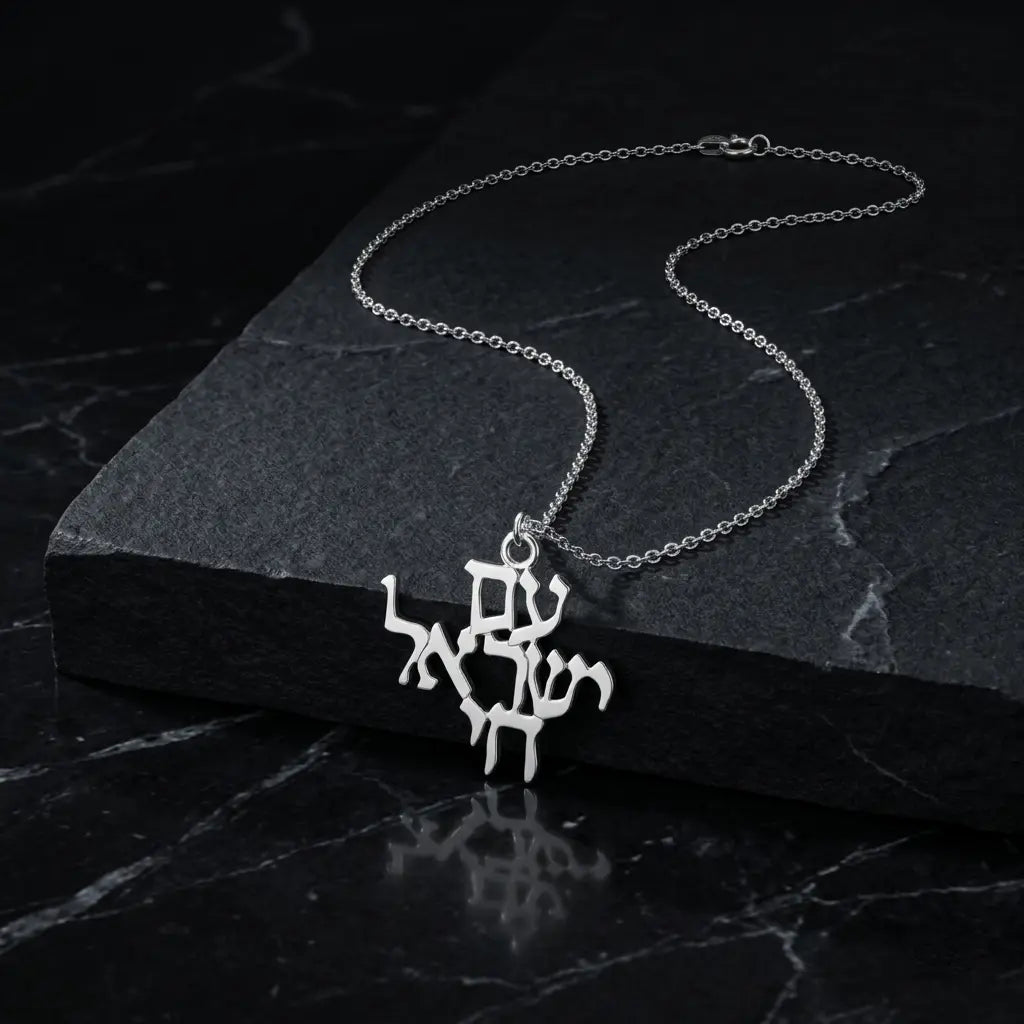 שרשרת כסף תליון שמע ישראל