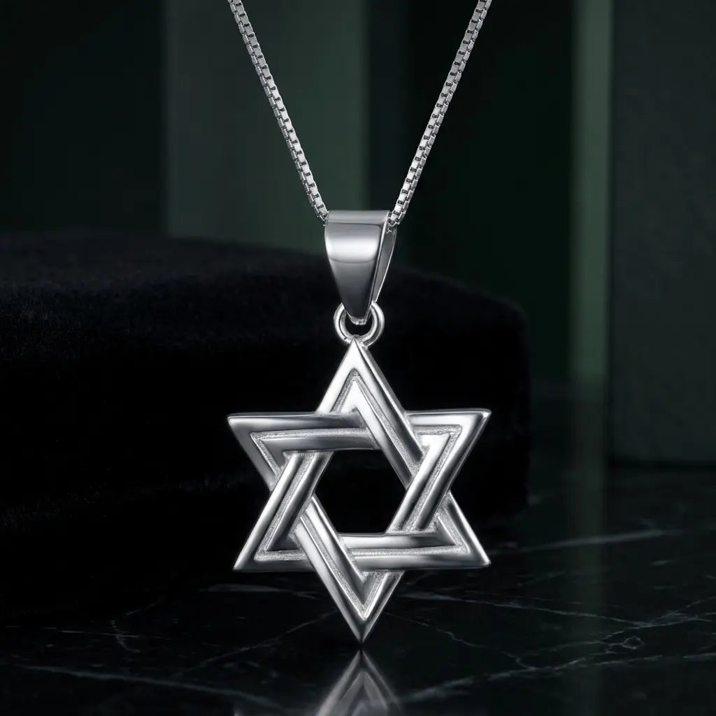 שרשרת כסף מגן דוד מעוצב