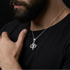 שרשרת כסף 925  תליון מגן דוד גאומטרי בתלת-ממד