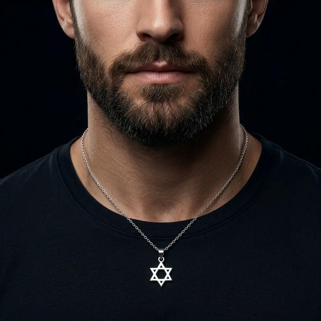 שרשרת כסף מגן דוד גדול