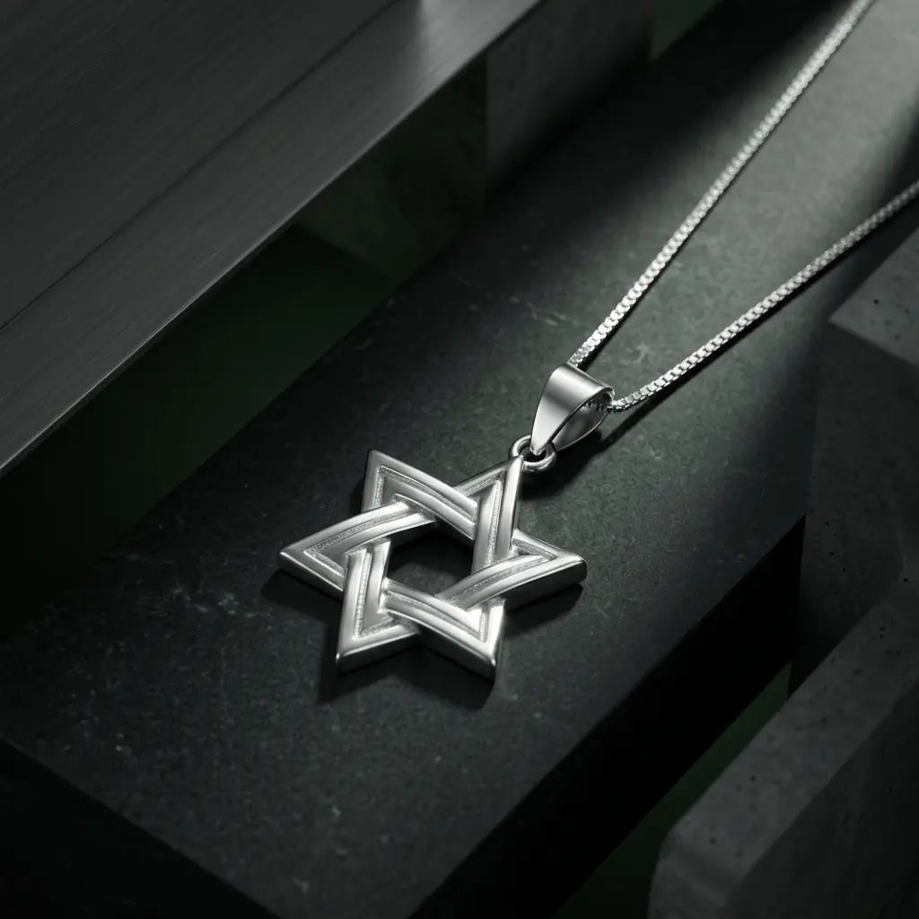 שרשרת כסף מגן דוד מעוצב