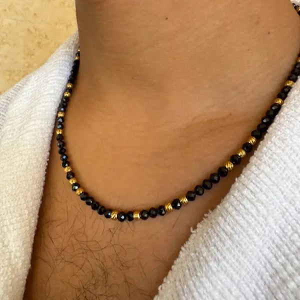 שרשרת לגבר חרוזים עין הנמר