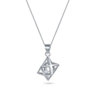 שרשרת כסף 925  תליון מגן דוד גאומטרי בתלת-ממד